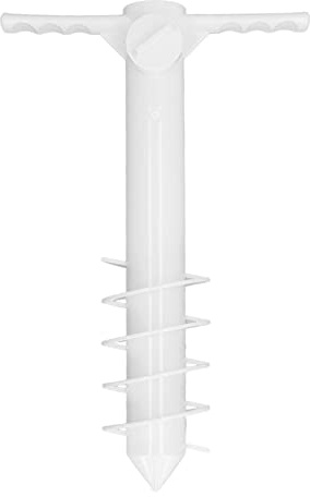 Respicefinem Beach Umbrella Sand - Multifunctional Safe Umbrella Holder Stand with 5 Spiral Screw Portable & Lightweight for Beach Lawn &