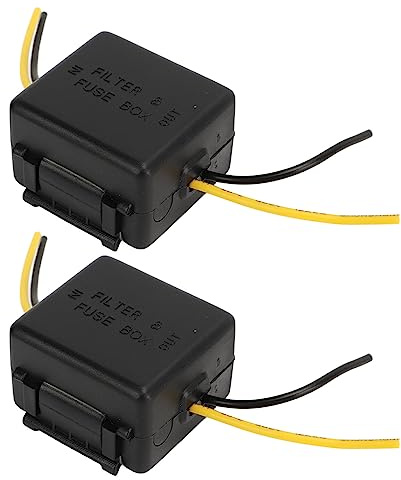 Luatoxry 2 x Autoradio-Geräuschfilter, 12 V, Auto-Netzfilter, 10 cm Verstärker-Geräuschfilter, ABS-Auto-Radio-Leistungsfilter für Autos, Stereo-Receiver, Equalizer, Verstärker, Lautsprecher