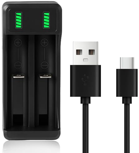 2 Slot 18650 Battery Charger Display Real Time Status Intelligent Usb Lithium 1000mAh Large Capacity 3.7V Charger AA AAA For Li-Ion 18650 18350 16340 Etc Rechargeable Batteries