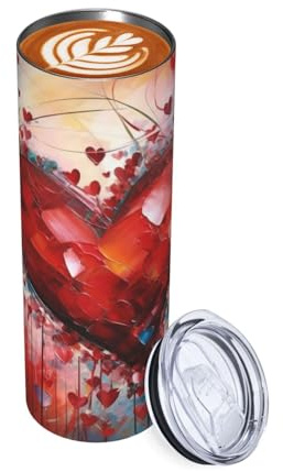 asbwuo 20oz Tumbler Abstract Heart Travel Coffee Mug Insulated Stainless Steel Double Wall Tumbler for Hot & Cold Drinks Reusable Drink Cup Iced Tea Mug Gifts for Women Men