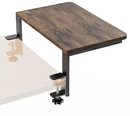 THYGIFTREE Desk Extender, 38 x 24cm Clamp on Desk Shelf Height Adjustable Desk Arm Rest Tray, Ergonomic Desk Organiser for Monitors, Office Desk Extension for Gaming Accessories