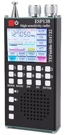 ZASCHMOY Full Band Radio, FM LW MW SW Air SSB Band DSP Noise Reduction Bluetooth 5.0 Dual Mode, with 2.4 Inch IPS Touchscreen and Numeric Keypad, for HAM Radio Enthusiasts