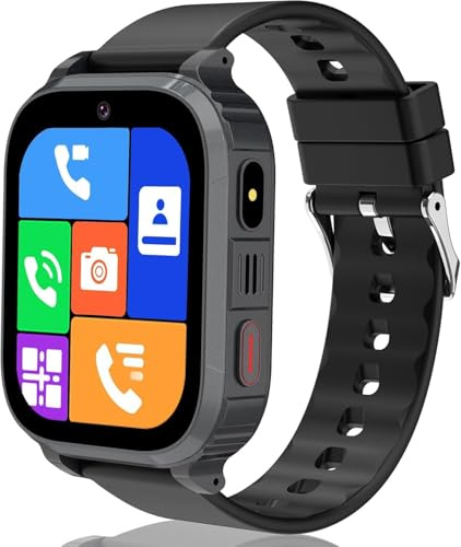 GPS Montre Connectée Enfant, 4G Montre Bracelet Enfant Appel, Chat Vidéo, WiFi GPS Localisation, SOS, Mode Classe, Réveil, Jeux, 10 Contacts, IP68 Smartwatch Adolescent Tracker Cadeau d'anniversaire