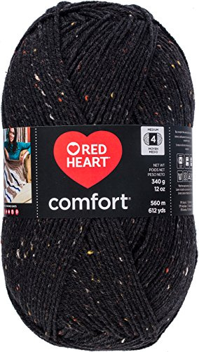 RED Heart Comfort Yarn-Black Fleck