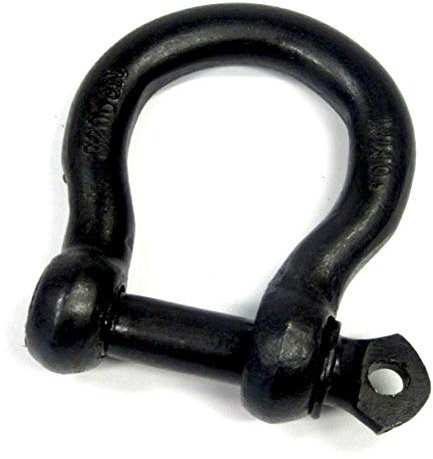 10x Schäkel geschweifte Form schwarz verzinkt 6mm Rundschäkel (909451)