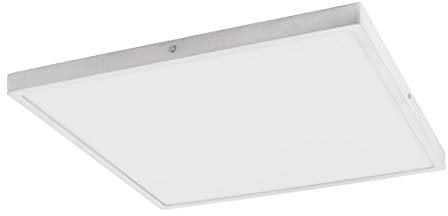 EGLO LED Deckenleuchte Fueva 1, 1 flammige Deckenlampe, Material: Aluminium, Kunststoff, Farbe: Weiß, L: 50x50 cm, warmweiß
