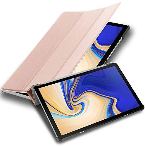Cadorabo Funda Tableta para Samsung Galaxy Tab S5e (10.5 Zoll) SM-T725N in Oro Rosa Pastel – Cubierta Proteccíon Bien Fina en Cuero Artificial en Estilo Libro con Auto Wake Up e Función de Suporte
