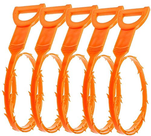 5 Stück orange Abflussreinigungshaken Langsam Abfluss Reiniger Schlangenhaar Verstopfungswerkzeug flexibel