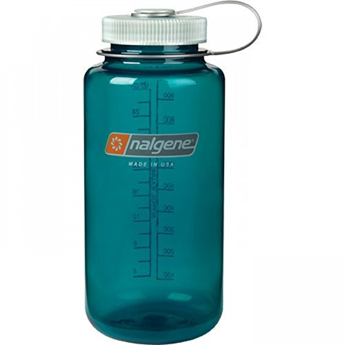 Nalgene Tritan Wide Mouth BPA-Free Water Bottle, 32 Oz, Trout Green, Trout green w Silver, 32-Ounces