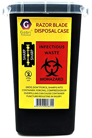 Gabri Razor Blade Bank - Safety Razor Blades Disposal Tin for - Used Double-Single Edge Safety Razor Blade Storagement - Disposable Razors for Professional Barber, Hairdresser, Salon (Black)