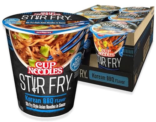 Nissin Cup Noodles Stir Fry Noodles Sauce Korean Grill 82ml (Pack of 6)
