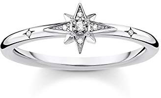 THOMAS SABO Ring Stern mit Steinen silber 925 Sterling Silber TR2317-051-14-48