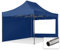 TOOLPORT Faltzelt Faltpavillon Pavillon 3x4,5m - mit 2 Seitenteilen (Panoramafenster) Premium Dach Partyzelt blau
