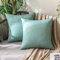 MIULEE 2er Set Wasserdicht Kissenbezug Outdoor Sofakissen Dekokissen Modern Kissenbezüge Dekorativ Kissenhülle Deko aus Polyster Leinen-Optik für Garten Sofa Wohnzimmer Bett 45x45 cm Cyan