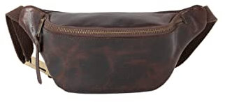 HOLZRICHTER Berlin - Mittelgroße Bauchtasche aus Leder für Damen und Herren, 10 x 24 x 6 cm, Vintage Gürteltasche, Handgefertigte Hüfttasche, Premium Accessoire in Schokolade, No 1-1