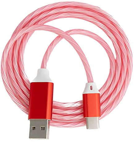 System-S Câble USB 3.1 Lumineux 1 m Type C mâle vers 2.0 Type A mâle Adaptateur en Rouge