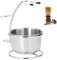 Agatige Shaving Stand Bowl Set, Stainless Steel Razors Soap Safety Stand Bowl Set Metal Shaving Brush Holder for Men