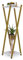 Relaxdays Blumenständer, 2 Etagen in Marmoroptik, Metall, modern, hoher Blumenhocker, HBT: 99 x 29 x 29 cm, Gold/weiß