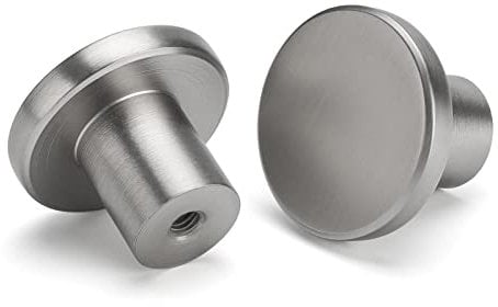 LONTAN 20 Pack Brushed Nickel Door Knobs Kitchen Door Knobs Round Cabinet Drawer Hardware Aluminum Alloy for Cupboard Wardrobes Furniture