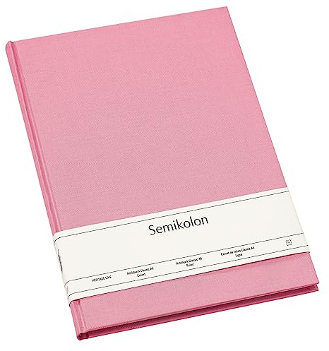 Semikolon 364080 Notizbuch Classic A4 liniert - 176 Seiten, cremeweißes Papier - Lesezeichen - flamingo pink
