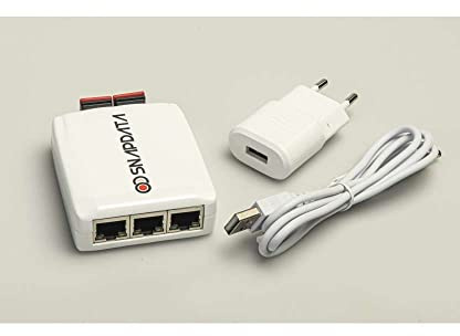 ACTELSER | Conversor de Medios con 2 Conectores POF | Conversor con 3 RJ45 y 2 POF.