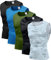 Holure Herren 5er Pack Kompressionsshirt Tank Top Quick Dry Ärmelloses Muskel Shirt Funktionsshirt Schwarz/Camo-Schwarz/Camo-Weiß/Blau/Grün01-M