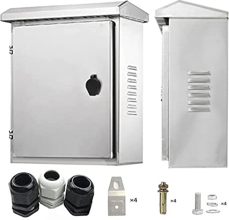 GTYORUS Edelstahl Schaltschrankl,30 X 25 X 14CM Anschlusskasten, Eingebaute isolierende Montageplatte, Wasserdicht Wandmontiert Elektroverteiler