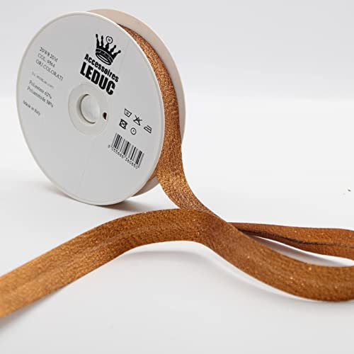 Leduc Schrägband, 13 Farben, Metall, Lurex, zum Nähen, doppelt gefaltet, 8 + 20 + 8 mm, italienische Qualität 9564, 20 m