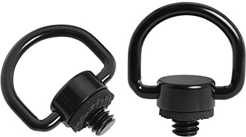LUORNG 2 Stück D-Schraube Edelstahl D-Ring Schraube Scharnierhalterung Kamera-Befestigungsschraube für Stativ DSLR-Kameras für Schnellspanner Handgelenkschlaufe, Schwarz