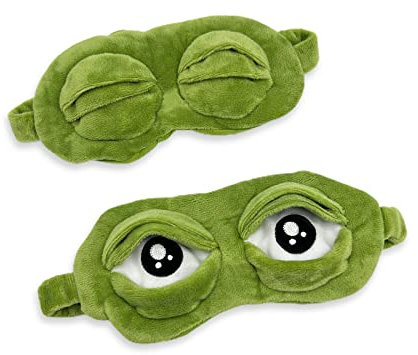 MIVAIUN Frosch Augenmaske Schlafmaske Augenbinde Grüne Emoji Frosch Augenmaske Cartoon Frosch Wacky Augenmaske 3D-Augenmaske Personalisierte Spaßkreationen für Kinder Damen Männer (2 Stück)