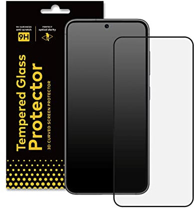 RhinoShield protection écran compatible avec [Galaxy S23] | Verre trempé bord à bord 9H - Résistance rayures et traces de doigts - Dureté 9H protection 3D courbée [adhésif sans bulles]