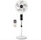 GEEPAS 16’’ Pedestal Fan with Remote Control – 60W Powerful Free-Standing Oscillating Cooling Fan – Height Adjustable, 7.5 Hour Timer - 3-Speed, 5-Blade Air Cooling Floor Fan Home Office (White)