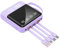 10000mAh Portable Cell Phone Charger with Built in Cables and Flashlight Power Bank External Battery Pack Compatible with iPhone Samsung Google LG iPad and More (Purple)