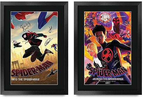 HWC Trading FR A3 Spider-Man Miles Morales Collection Gifts Printed Poster Set Signed Autograph Picture for Movie Memorabilia Fans - A3 Framed