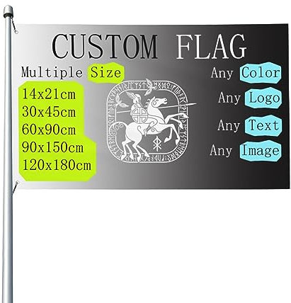 Dekorative personalisierte Flagge Yard Banner, eine Seite doppelseitig Farbe/Logo/Foto/Textdruck, benutzerdefinierte Flagge Viking Odin Garten Flaggen Rasen hängende Dekoration mehrere Größen