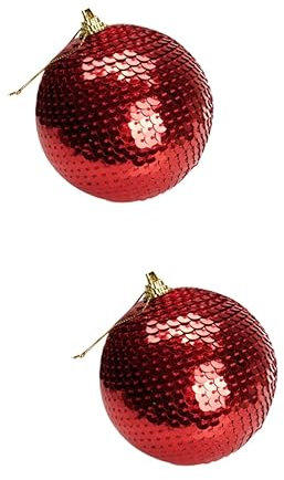 ABOOFAN 2 STK Weihnachtsdeko Weihnachtsbaumdekoration Weihnachtsbaumanhänger Pailletten Weihnachtskugeln Christbaumkugeln Hängende Kugeldekoration Kreative Weihnachtskugeln Ornament 8cm