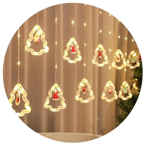 PAPABA Decorative String Light Led Lamp Christmas Flashing Fairy Non-Glaring Energy-Saving Battery Operated Tree Curtain Xmas Party Decoration Home A White Light.