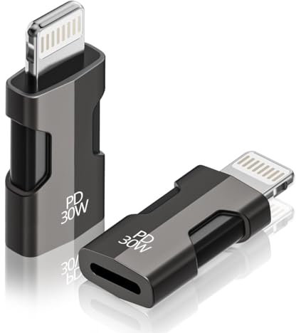 Uecteck USB C auf Lightning Adapter für 30W PD, Lightning auf USB C Adapter, (Nicht für die Datensynchronisierung) USB C to Lightning Adapter for i-Phone 8/14/13/12/11/XR (2 Stück)