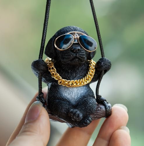 AutoZubehör zum Aufhängen, Auto Anhänger Labrador Swinging Auto-Spiegelaufhängung Car Accessories Rückspiegel Nette Innen Dekoration Hänge Ornament Spiegel Charms Zubehör Lustige Geschenke