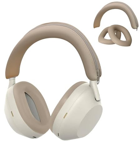 kwmobile Silicone Headband and Ear Pads Cover Set Compatible with Sony WH-1000XM5 - Covers - Beige