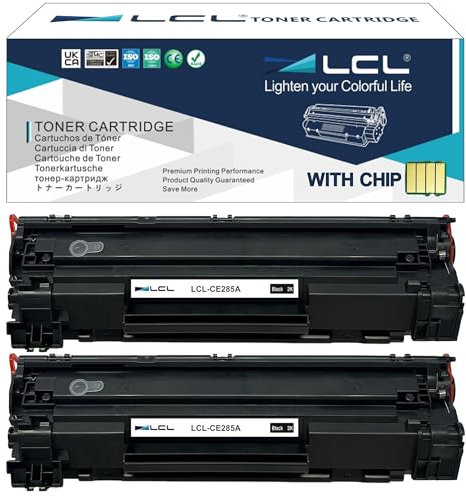 LCL Kompatibel TonerKartusche 85A CE285A (Schwarz) Ersatz für HP Laserjet Pro P1102 P1102W P1100 P1101 P1103 P1104 P1104W P1106 P1108 P1109 M1132 M1217NFW M1130 M1132MFP M1134 M1134MFP M1136 M1136MFP