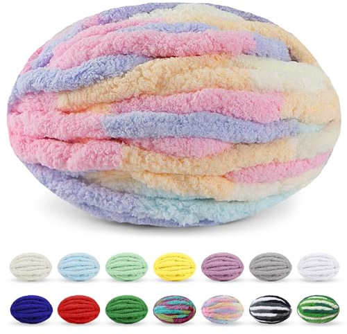 Uiopa Lana Gruesa, 250g Lana Gorda para Tejer con Las Manos, Ovillo Hilo Crochet Grueso Chunky Yarn para Tejer a Mano Mantas Cojines Alfombras Bufandas Proyectos de Bricolaje