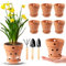 4 Inch Terracotta Orchid Pots with Holes and Saucers - 6 Pcs Small Terra Cotta Clay Orchid Planter Pots for Plant Flower Pots for Orchid Indoor and Outdoor Promotes Air Circulatio (6, 4 Inch)