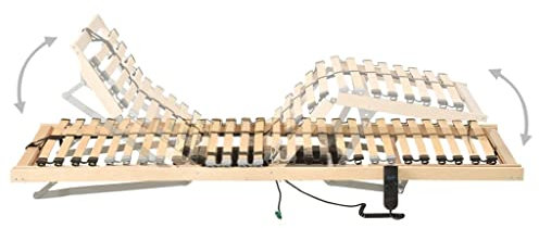 KOIECETA Lattenrost Elektrisch mit 28 Latten 7 Zonen Verstellbar im Kopf- und Fußbereich Motorrahmen Lattenrahmen Bettauflage Bettrost (90x200 cm)