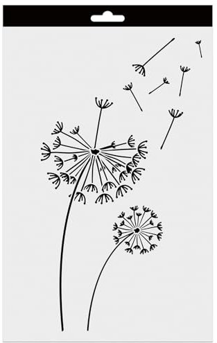 Aladine - Schablone Löwenzahn 20 x 30 cm – Schablone für Dekoration aller Oberflächen – Schablone Filzstifte, Farbe, Airbrush – Zeichnung Löwenzahn – 81232