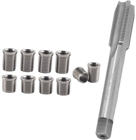 Pissente Gewindestange M12, Zündkerzengewinde-Reparatursatz Universal M10x1,0-Schraube + M12x1,0 Gewindebohrer Reparaturwerkzeug Professionelles Reibwerkzeug für Zylinder-Zündkerzengewinde