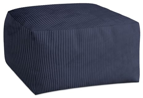 DreamRoots Pouf Hocker Fußhocker Cord, Cube 70x70x40cm, Blueberry Pie