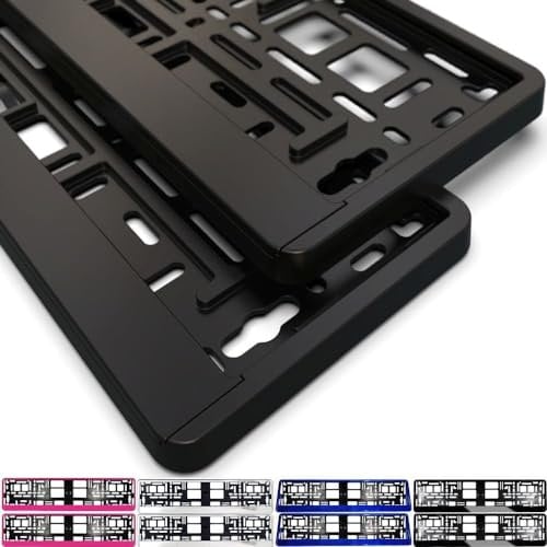 2 Stück Kennzeichenhalter mit Ihrem eigenen Text Internetadresse Firmenname Logo oder Spruch Bedrucken (schwarz)