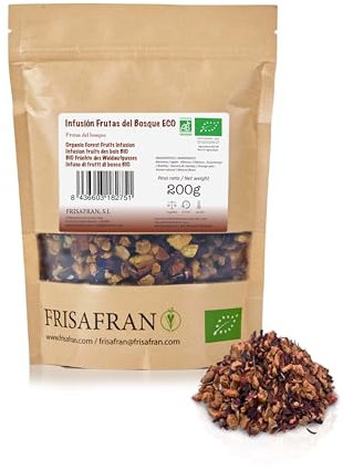 FRISAFRAN | Infuso di Frutti di Bosco Bio 200g | Rilassante | Ricco di Vitamine | Tisana Biologica | Tè ai Frutti di Bosco