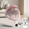 Bluetooth-Baby-Schaukel für Säuglinge, 5 Geschwindigkeit Musik-Lautsprecher mit 12 voreingestellten Schlaflieder, Fernbedienung Indoor-Baby-Wippe mit Touchscreen Stuhl für 5-20 Monaten(Pink)